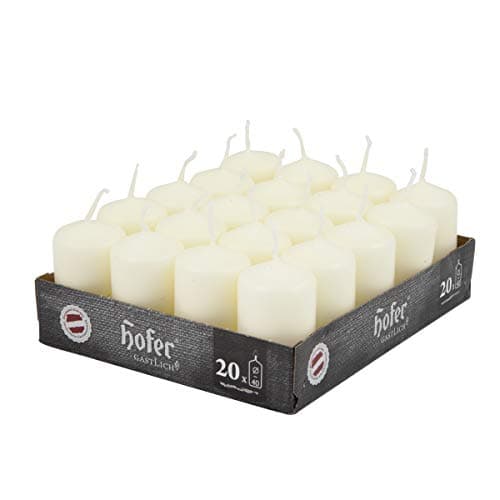 Ivory Pillar Candles, Set of 20, 4 x 7 cm