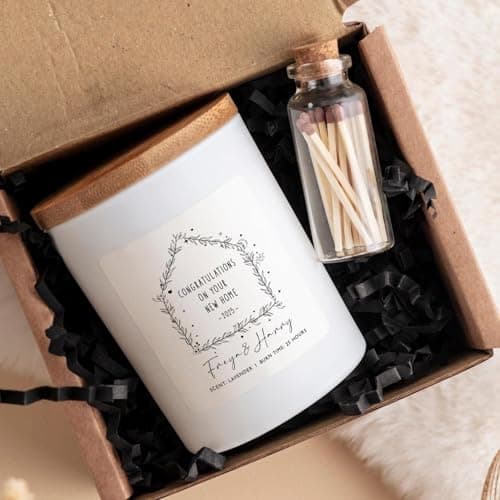 Personalised Name & Date Soy Candle, 200g