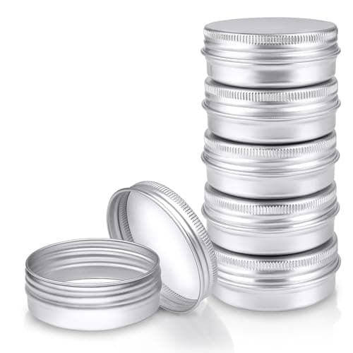6Pcs Aluminum Tin Jars 30ml, GAUATO Travel Pots for Toiletries Small Empty Sample Pots with Lids, Lip Balm Containers Round Mini Makeup Containers Travel Tubs for Lotion, Cream, Mini Candles