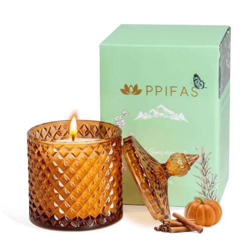 Pumpkin Spice Scented Candles,Sweet & Spicy Cinnamon Pumpkin Candles, Fall Scented Candles for Thanks Giving, Large Jar Candle for Home Scented, Natural Soy Wax Candle, Home Fragrance Decor