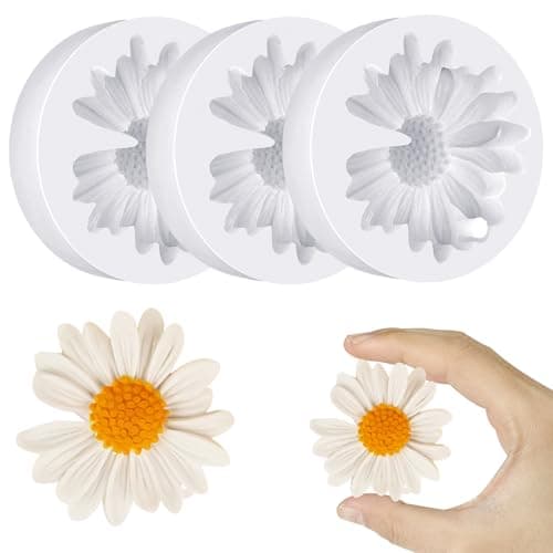 LLMSIX 3pcs Daisy Silicone Mould for Candle Soap Making