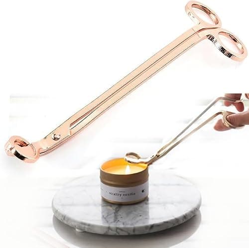 Candle Wick Trimmer, Stainless Steel Clipper Cutter Scissor, Long Handle, Reduces Soot and Smoke, Cranberry, Candle Accessory