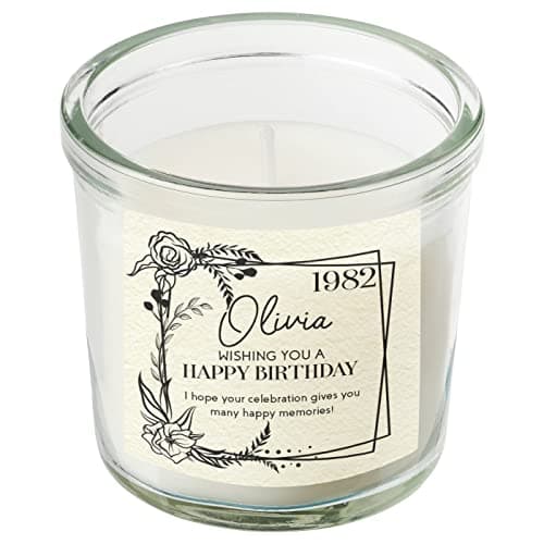 Personalised Birthday Gift Any Year Scented Candle Jar Custom Message 16th 18th 21st 30th 40th 50th 60th 70th 80th Gifts Candles for Her Ladies Girls Present Keepsake for Birthdays (Small)