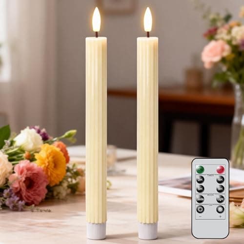 Eldnacele LED Taper Candles, Battery Candles with Remote and Timer, 2 Pack