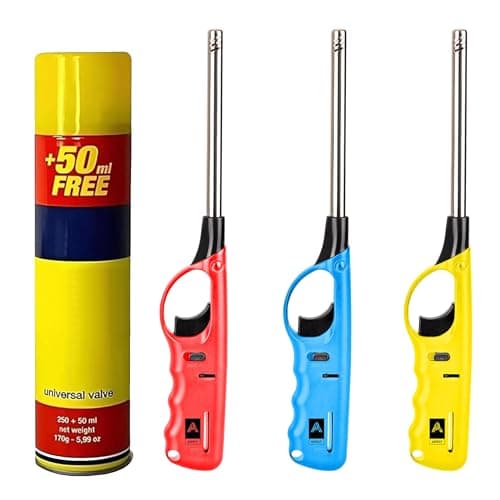 Aspect Refillable BBQ Lighter – gas, Adjustable, Multi-Use for Kitchen, BBQ, Candles, Camping (Set of 4)