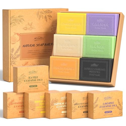 Natural Soap Bar Gift Set for Mum, Handsoap, Soap Gift sets for women, Tea Tree Soaps, Lavender Hand Wash, Oatmeal Almond, Green Tea Bamboo Charcoal, Turmeric Kojic Acid Soaps, Valentine's Day Gifts