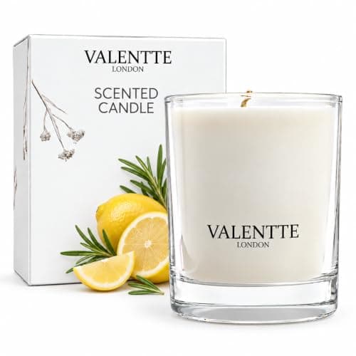 Valentte Natural Wax Candle- Lemongrass & Rosemary- 150g, 40hrs Burn Time