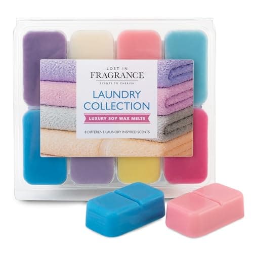 Wax Melts - Laundry Mixed Favourites - x8 Scents – Highly Scented – Fresh Laundry Fragrance Collection – Handmade in the UK – Vegan Friendly - Soy Wax – 8 x 22.5g Blocks (180g Total)
