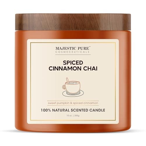Majestic Pure Pumpkin Cinnamon Scented Candle Upto 45+ Hrs Burn Time