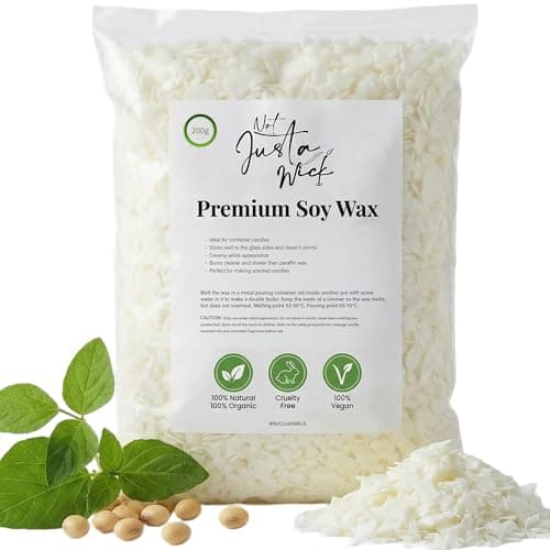 Soy Wax, NotJustAWick Premium Soy Container Wax Flakes for Candle Making, Wax Melts, 100% Pure Candle Wax, eco-Friendly Wax, Soy Wax for Candle Making, Candle Wax for Making Candles (200g)