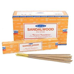 3 X SANDALWOOD Satya Nag Champa Incense Sticks Packs 15g with JRose Magnetic Bookmark By Sterling Effectz