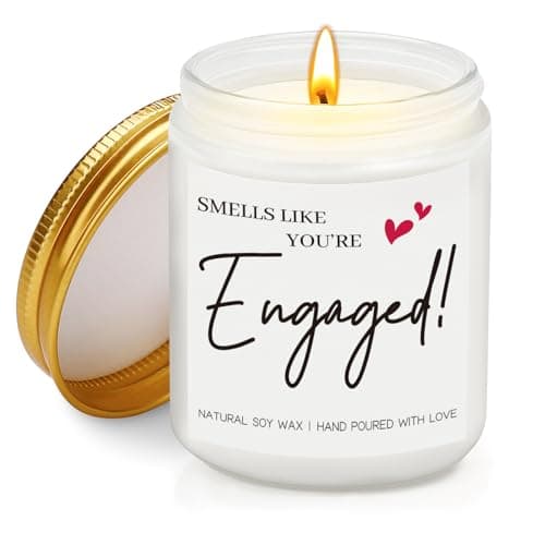 Engagement Gifts for Couples, Unique Engagement Candle, 7 oz Lavender Scented Candle, Gift for Newly Engaged Couples Her Him