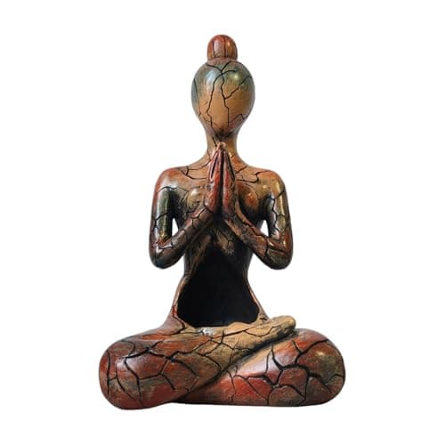 Yoga Statue - Zen Meditation Decor Candle Holder - Yoga Pose Resin Figures,for Spiritual Seeker Mindfulness Practitioner Home Enthusiast Housewarming Wedding Studio Office Living Room Bedroom