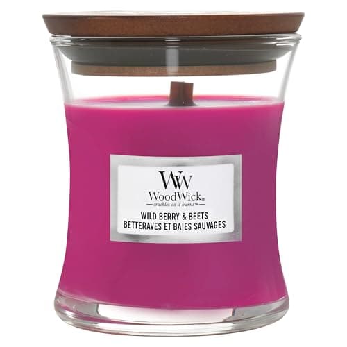 WoodWick Scented Candle with Crackling Wick | Wild Berry & Beets Mini Hourglass Candle | Up to 20 Hours Burn Time | Perfect Gifts for Women