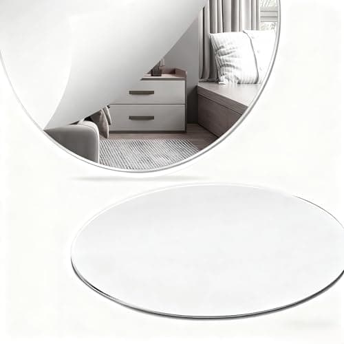 Tonsitian 2pcs Round Mirror Trays Set, 10 Inch / 25cm Circle Mirror Candle Plates Glass Mirror Tiles for Table Centerpieces, Crafts, Wedding, Party, Christmas Decorations, Party, Wall Decor