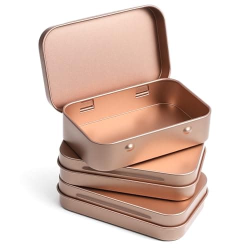 ElevateTech 3 Pack Metal Tin Box Rectangular Hinged Tins Box with Lid Portable Boxes Organizer Container Storage Small Storage Kit Empty Tinplate Containers for Home Organizer Gifts Car Keys Crafts