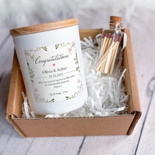 Personalised Congratulations Candle, Custom Name & Date