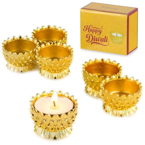 Brass Diya Tealight Holders, Set of 6