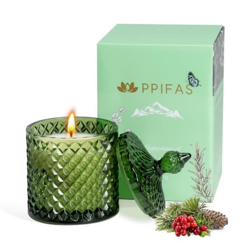Red Berry Balsam Cedar Pine Scented Candles, Woody Fragrance Candles, Christmas Candles, Holiday Gifts, Large Jar Candle for Home Scented, Aromatherapy Candle Soy Wax