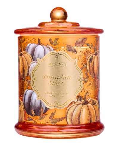 M&SENSE Pumpkin Spice Non Toxic Large Soy Candle 360g Harvest Scent