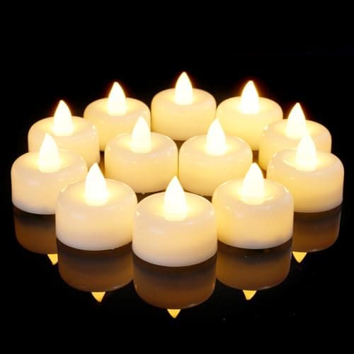 AMAGIC 12 Pack Battery Operated Flameless LED Tea Lights Candles Electric