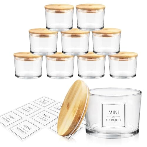 9 Pack 16 oz Clear Glass Candle Jars, Large Empty Candle Containers Bulk