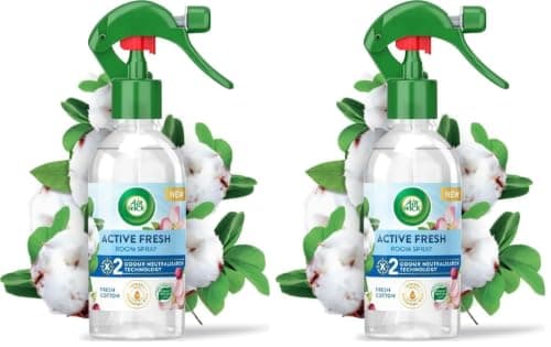 Airwick Air Freshener Room Spray| Odour Neutraliser, Bathroom and Room Air Freshener|Fragrance : Cotton| Contains : 1 Bottle (Pack of 2)