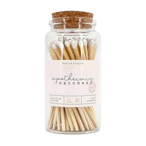 Long Safety Matches in Glass Jar, Pack of 60
