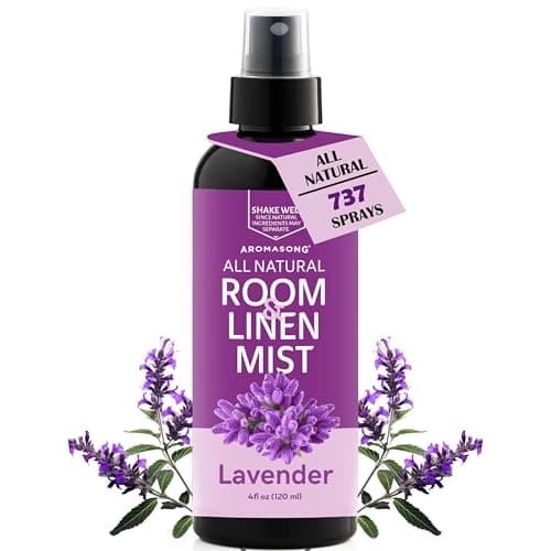Aromasong Lavender Pillow Spray for Sleep 4 Fl Oz – Natural Room Spray & Linen Spray for Pillows, Bed Sheets and Bedding, Relaxing Lavender Bed Spray & Room Fragrance Spray
