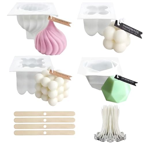 4 PCS Silicone Candle Moulds