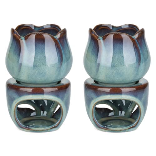 2 Pcs Ceramic Wax Melt Burners, Elegant Oil Burner for Essential Oils