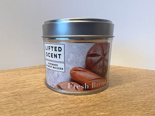 Fresh Baked Bread Scented Candle - Double Wooden Wick, 20cl Tin with Protective Lid - Warm, Buttered Loaf Fragrance for Cozy Home Ambiance