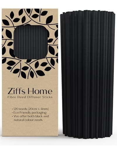 Ziffs Home® 120 Black Fibre Reed Diffuser Sticks - 20cm x 4mm - Thick Diffuser Reeds