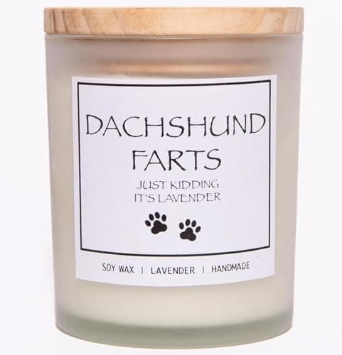 Dachshund Gifts, Sausage Dog Gifts, Dachshund Ornament, Dog Farts Candle, Pet Friendly Lavender Scented Candle, Natural Soy Wax & Natural Essential Oils