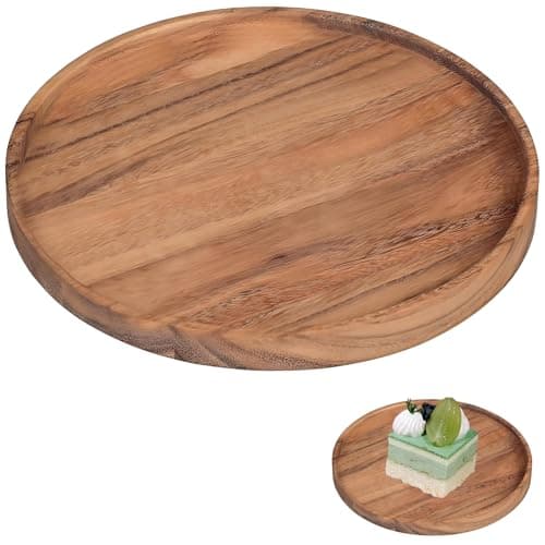 Round Wooden Tray, Decorative Tray 20 X 20cm Coffee Table Trays Candle Tray
