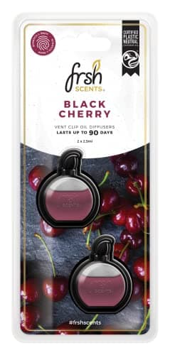 FRSH Scents FR9170 Black Cherry x2 Mini Vent Clip Deluxe Diffuser Air Freshener - Lifespan of Upto 90 Days - Ideal for any Sized Car Vent