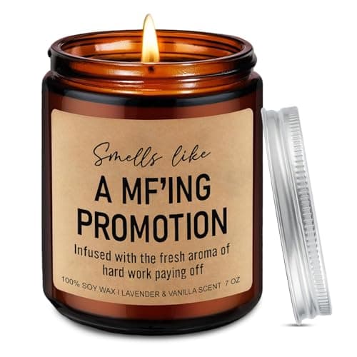 Congratulations on Your Promotion Candle Funny New Beginnings Gifts Well Done New Job Gifts for Women Congratulations Gift, Lavender Candle Gift for Colleagues, Work Coworker, Friends (Brown)