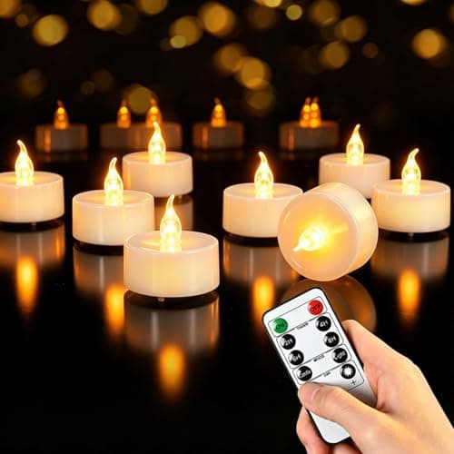 cimetech Tea Lights, 12 Pack Flameless Candles with Remote Control & Timer