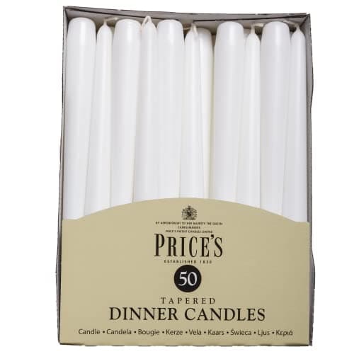 Price's Candles Tapered Dinner Candles Pack of 50