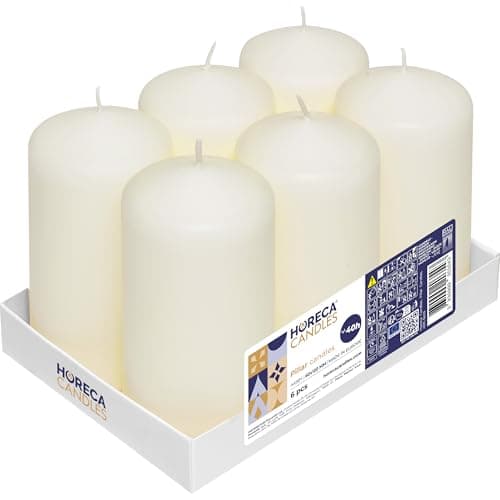 Ivory Unscented Pillar Candles, Set of 2