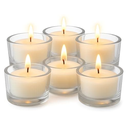 Floralcraft® Glass Tealight Holders – Set of 6 Clear Candle Cups for Weddings, Parties & Home Décor