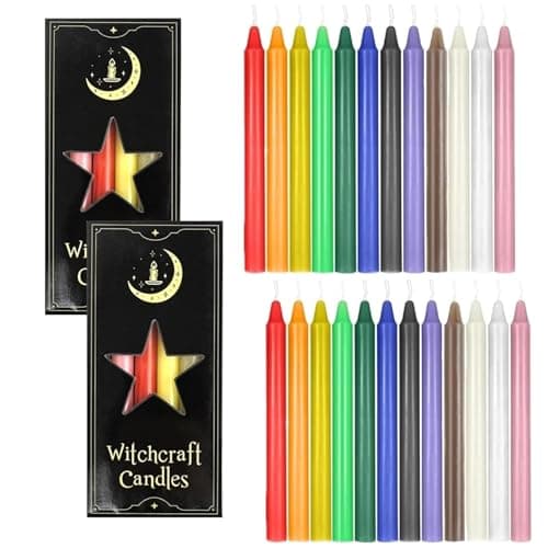 Spell Chime Candles 24 Pcs Coloured Candles,Unscented Mini Taper Candle