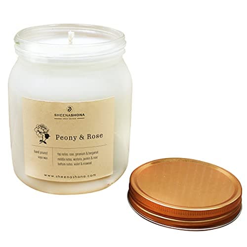 Peony & Rose Soy Jar Candle, 200g
