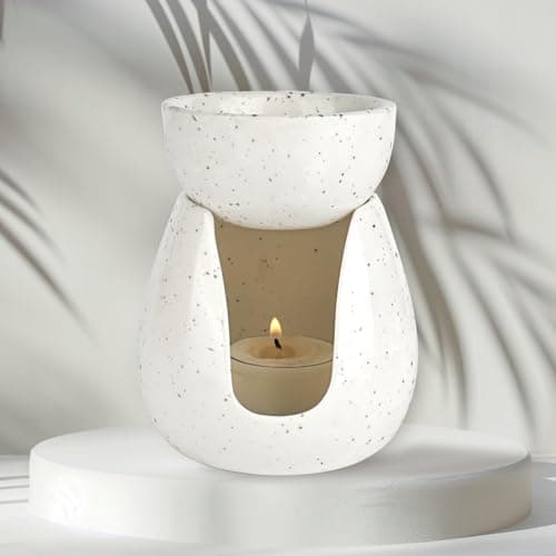 YYTECH Wax Melt Burners Ceramic Essential Oil Burner Tealight Holder Diffuser Heat-Resistant, Removable Bowl, Easy to Clean, Aromatherapy Diffuser for Home Office Decor