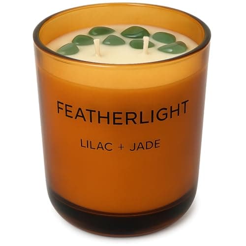 Svibes Collection Lilac Scented Candles - Jade Stone Infused Crystal Candle Gift for Women | Aromatherapy Candles for Better Sleep, Stress Relief, Anxiety (Lilac + Jade)