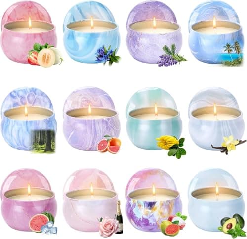 Scented Candles Gift Set,12 Pack Candles for Home Scented, 300 Hour Long Lasting Soy Wax Aromatherapy Candle Set, Birthday Gifts for Women with Gift Box, Christmas Gifts