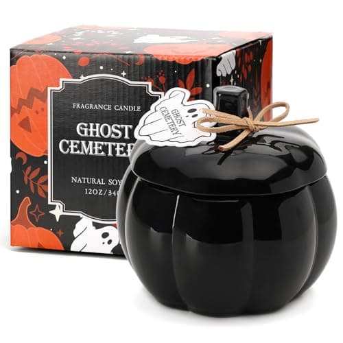 Halloween Pumpkin Shaped Candle Autumn Vanilla Pumpkin Spice Candle Farmhouse Thanksgiving Fall Scented Candles 12oz