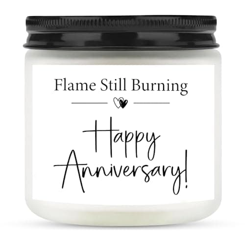 Happy Anniversary Candle Gift Soy Wax Scented Jar with Fresh Lavender Fragrance, Anniversary Present for Couples, Romantic Home Decor Scented Candles Gifts for Him Her Men, 3.5oz