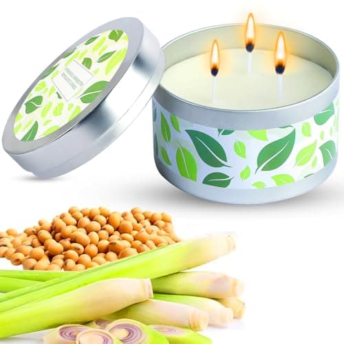 Citronella Candles Outdoors Large 400g Garden Citronella Candle 3-Wicks Outdoor Candle for Patio Garden Camping Yard Balcony Summer Party & Home