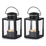 Vintage Style Hanging Lanterns, 2 Pcs Black